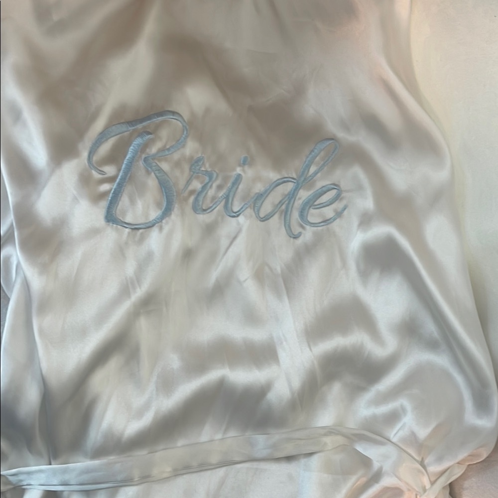 White Satin Bridal Robe
